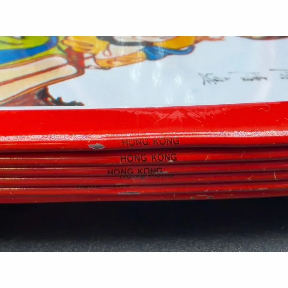 Vintage 1982 Action Industries Chinese Chinoiserie Tin Trays Hong Kong Set 9